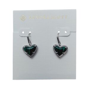 Kendra Scott Ari Heart‎ Malachite Hook Earrings
